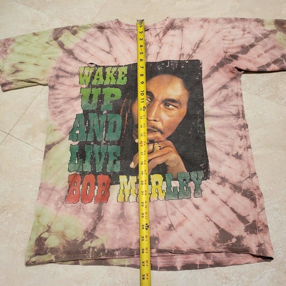 Wake Up And Live Bob Marley Tie Dye All Over Print AOP Double Sided T Shirt - Picture 4 of 7